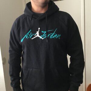 AIR JORDAN Men s Hoodie Sweatshirt Pullover Embroidered Logo Casual Black L